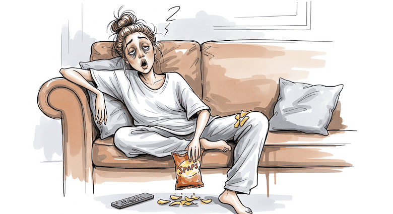 A woman burned out and tired.